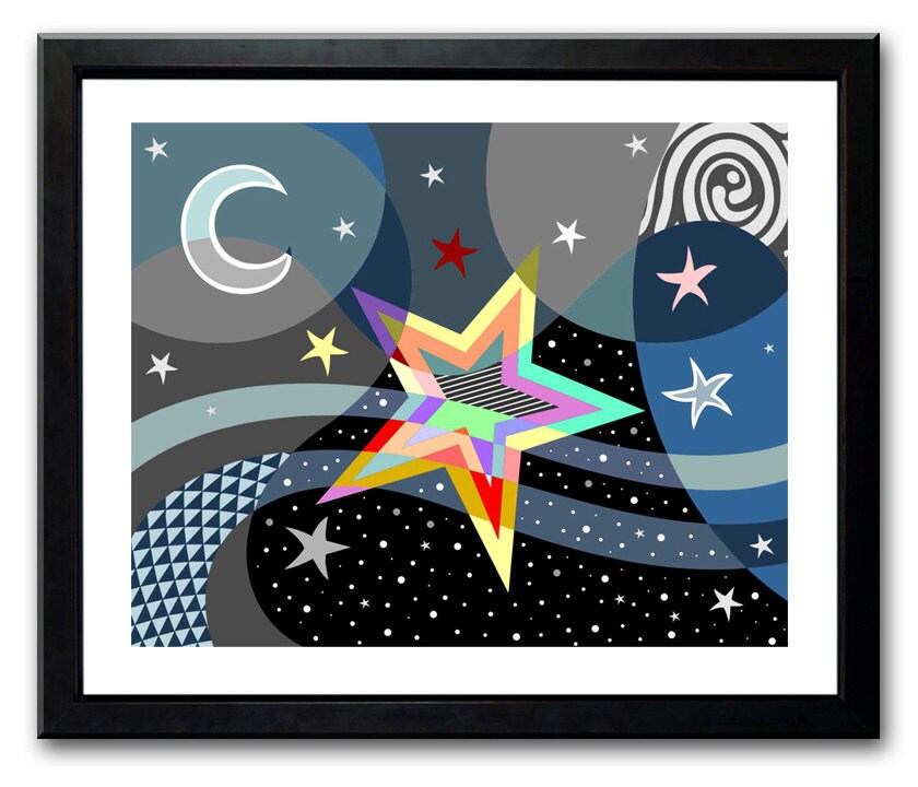 Star wall Art, Star Wall decor, Star Poster, Star Decor, Star Art