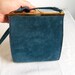 Jennifer Moore Kiss Lock Teal Suede Purse