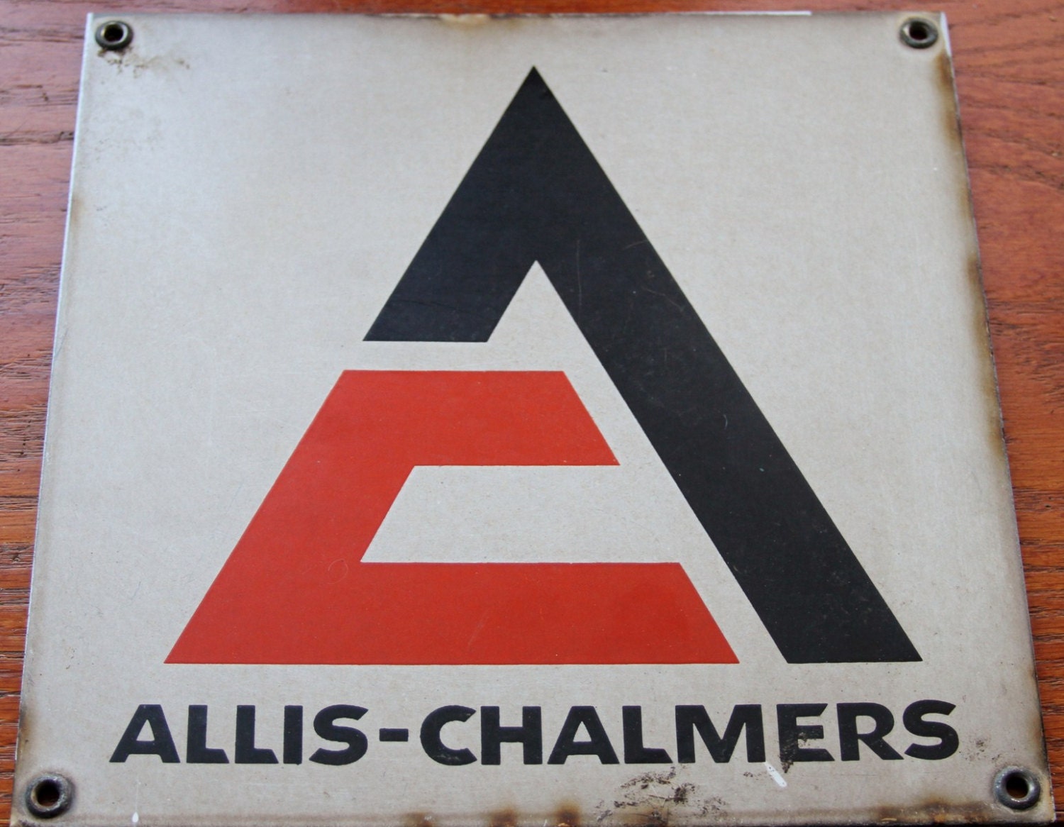 Vintage porcelain Allis Chalmers Tractor Company sign