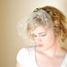 Bridal Veil, Birdcage Veil, Wedding Veil, Bird Cage, Veil Vintage Style, One Tier, Short, Vintage, Flower, Floral, White - APRIL SHOWERS