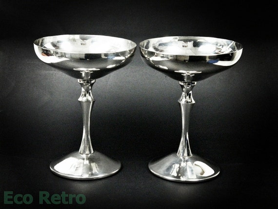silver champagne saucers