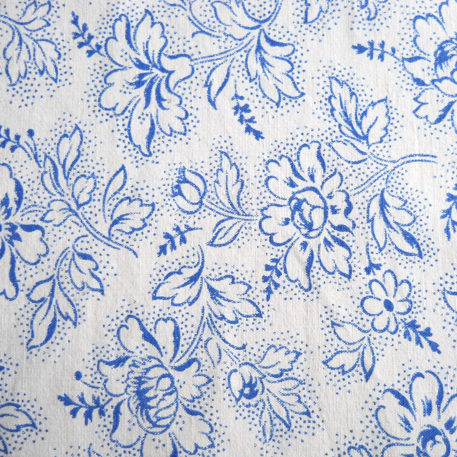 french 1930's fabric vintage fabric for patchwork quilting fabric blue