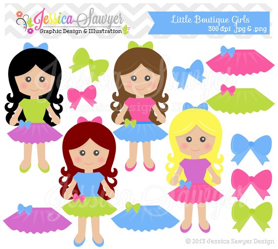 INSTANT DOWNLOAD, tutu clipart, boutique logo, little girl graphic, invitations, scrapbooking, character Il_570xn