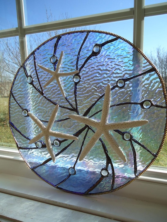 Stained Glass Nautical Window Tropical Sea Starfish Suncatcher