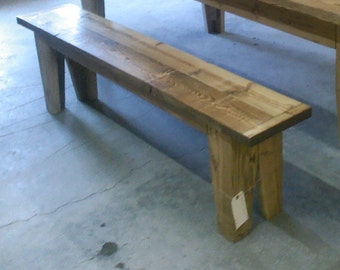 Bench, wood bench, reclaimed wood bench, farmstyle bench, rustic bench, rustic dinning bench