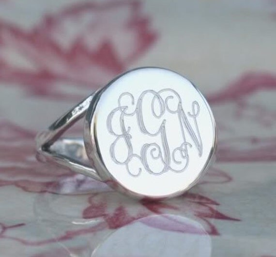 Monogrammed Ring in Sterling Silver for Women or by netexchange