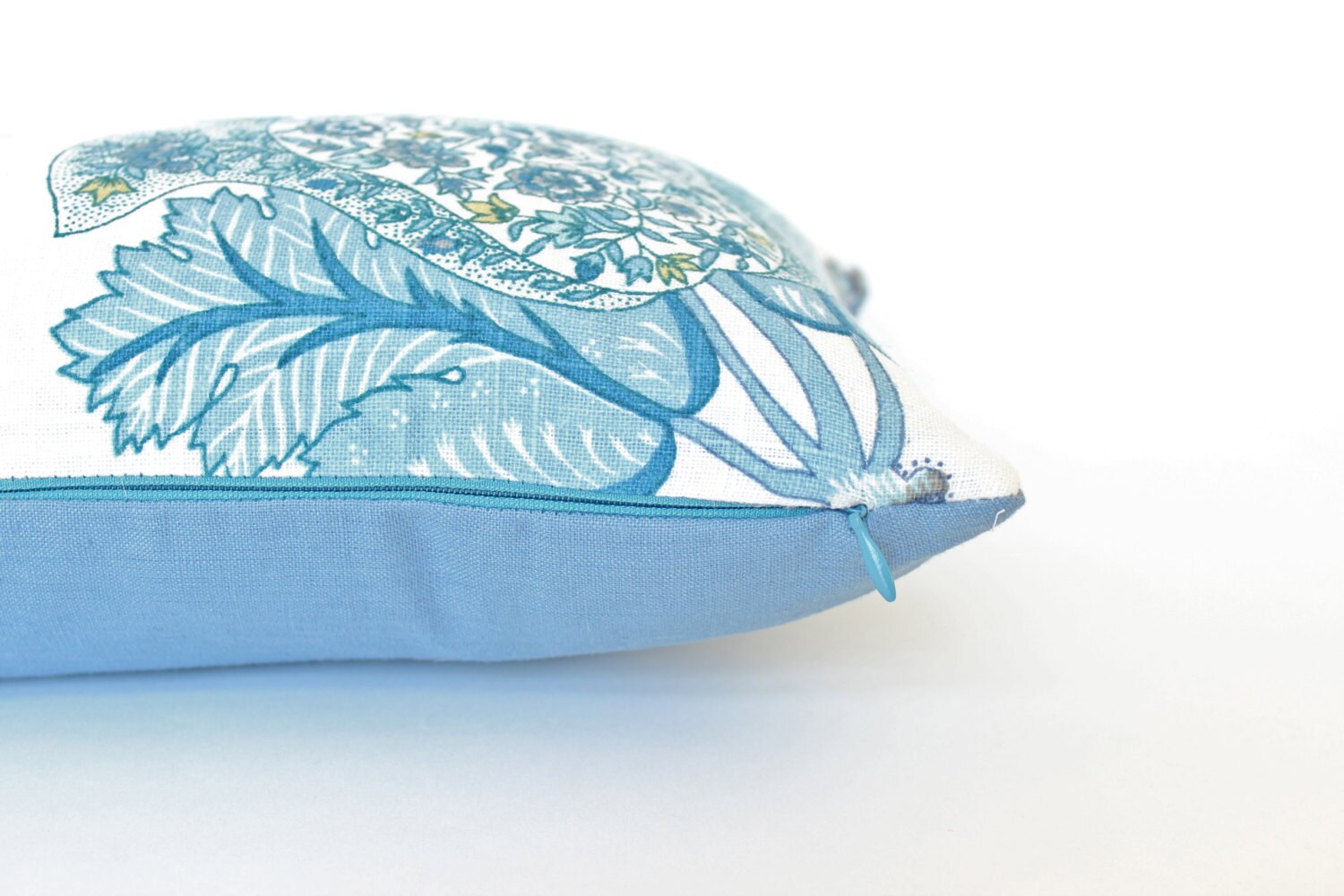 Designer Lumbar Pillow with Chartreuse and Dusk Blue