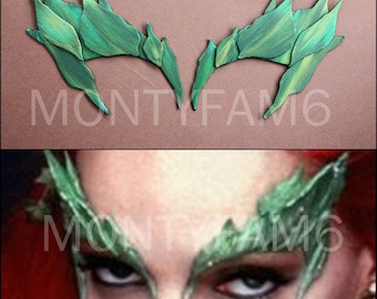 Poison Ivy Leaves Eyebrow Eye mask Cosplay GREEN No Glitter Leaf Uma Thurman ELF fairy Cosplay Comic Con