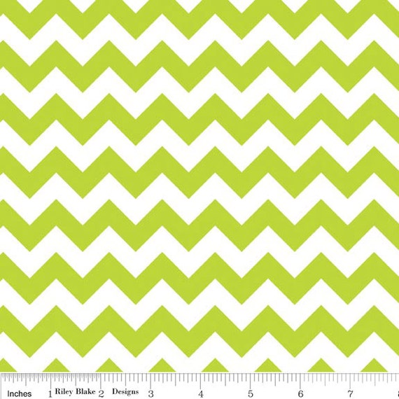 Riley Blake SMALL Chevron Lime Green 1 YARD Zig Zag