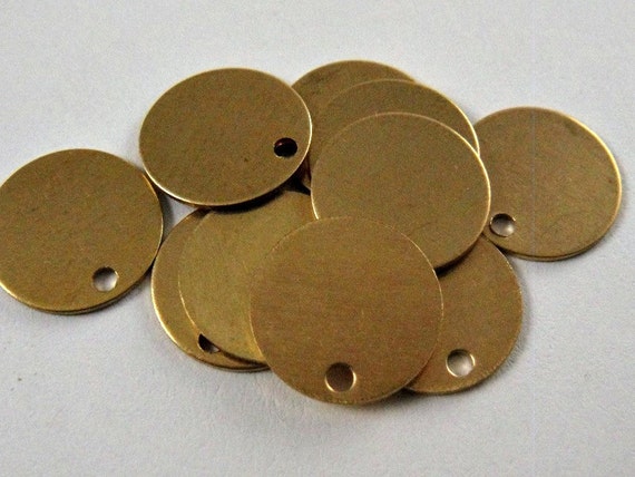 Brass DISC 7/8 x 24 gauge Blank Metal DISCS by Paradisebeads4u