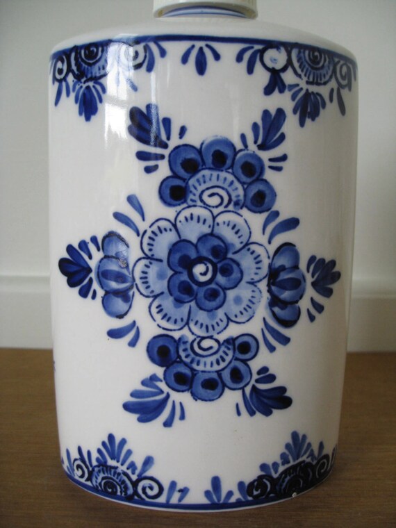 Hand painted Delft Blue soap or lotion dispenser