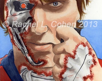 Washington Capitals Alexander Ovechkin Russian Machine Hockey Art Print of Original Illustration