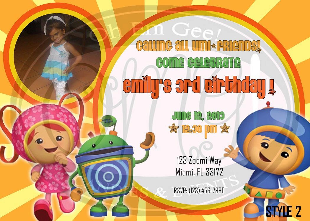 Team Umizoomi Birthday Invitations by omgcandiesandevents on Etsy