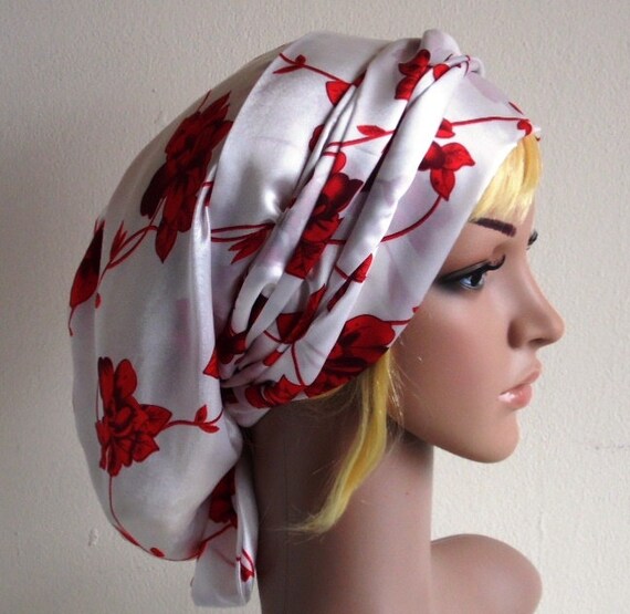 Satin Head Scarf Hair Wrap Tichel Silky Head Wrap Floral 1307