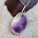 Wampum Shell Necklace Purple Pendant Handcrafted