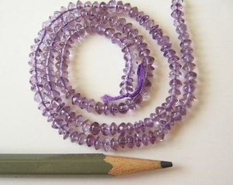 Amethyst rondel beads 16"