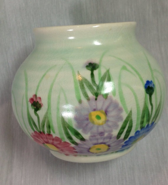 Vintage E. Radford Pottery Flowered Vase by ProctorCreations