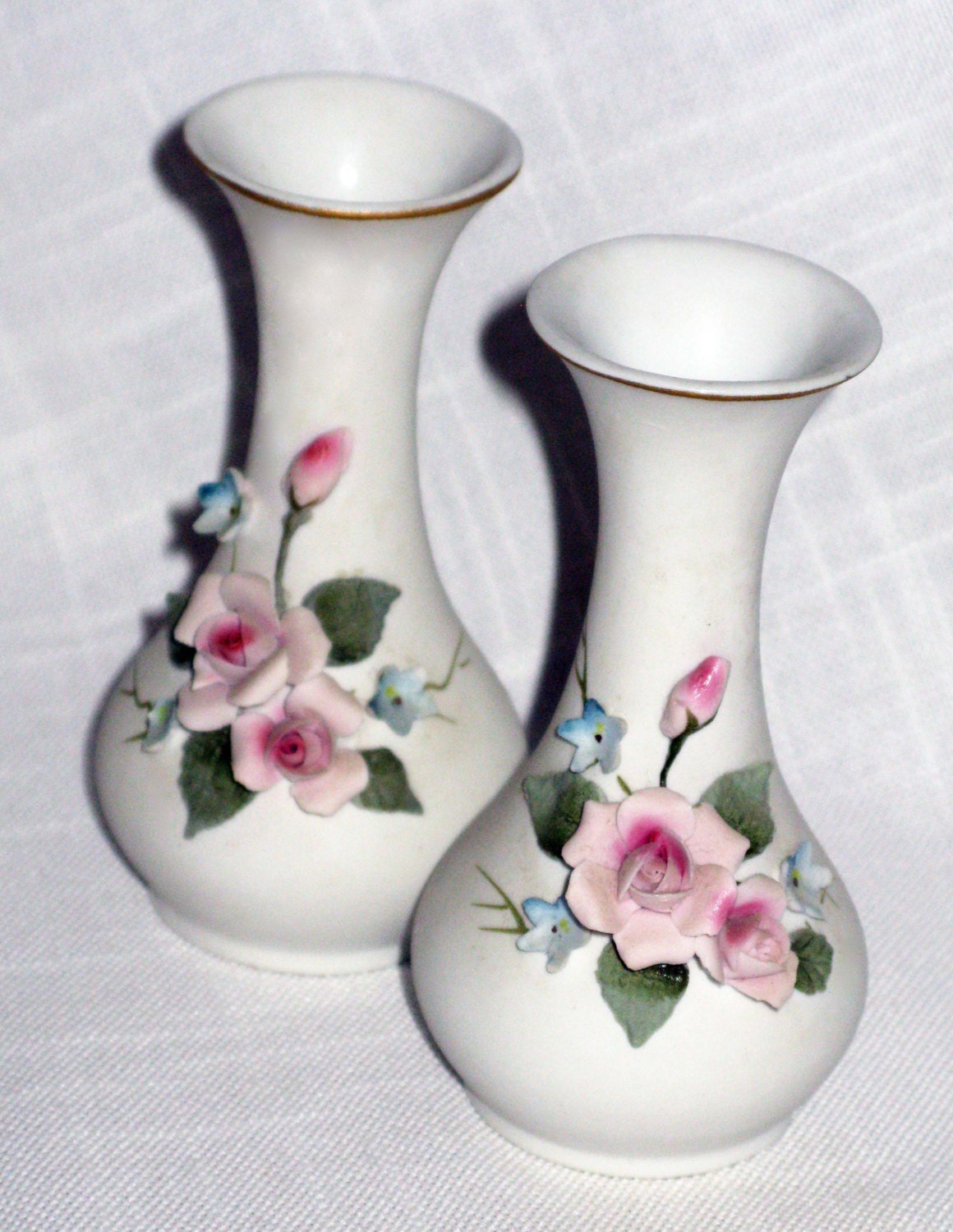 Vintage Lefton Bisque Bud Vases