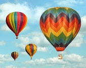 Rainbow Balloons - Floating Up and Away Hot Air Balloon Drifting Sweet Summer Colorful Teen Girl Wall Art Room Decor Photo Rainbow Balloons - Floating Up and Away Hot Air Balloon Drifting Sweet Summer Colorful Teen Girl Wall Art Room Decor Photo