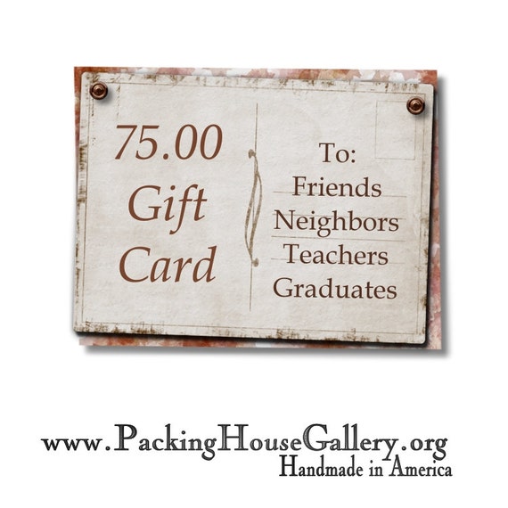 Items Similar To Seventy Five Dollar Gift Cards On Etsy
