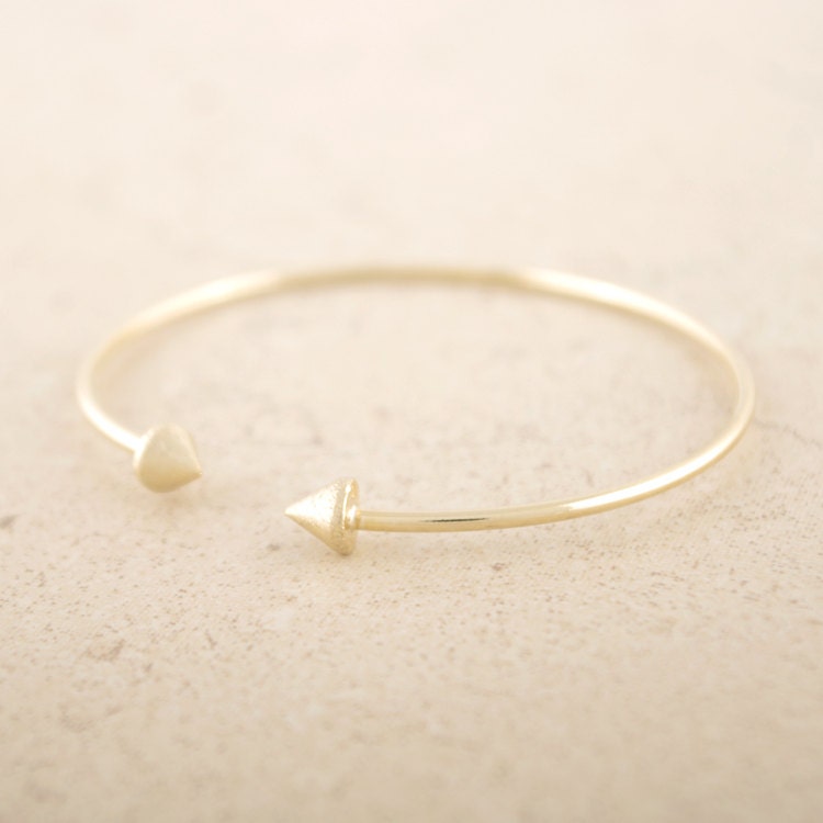 Gold/ Silver Spike Bracelet Cuff by bkandjio on Etsy