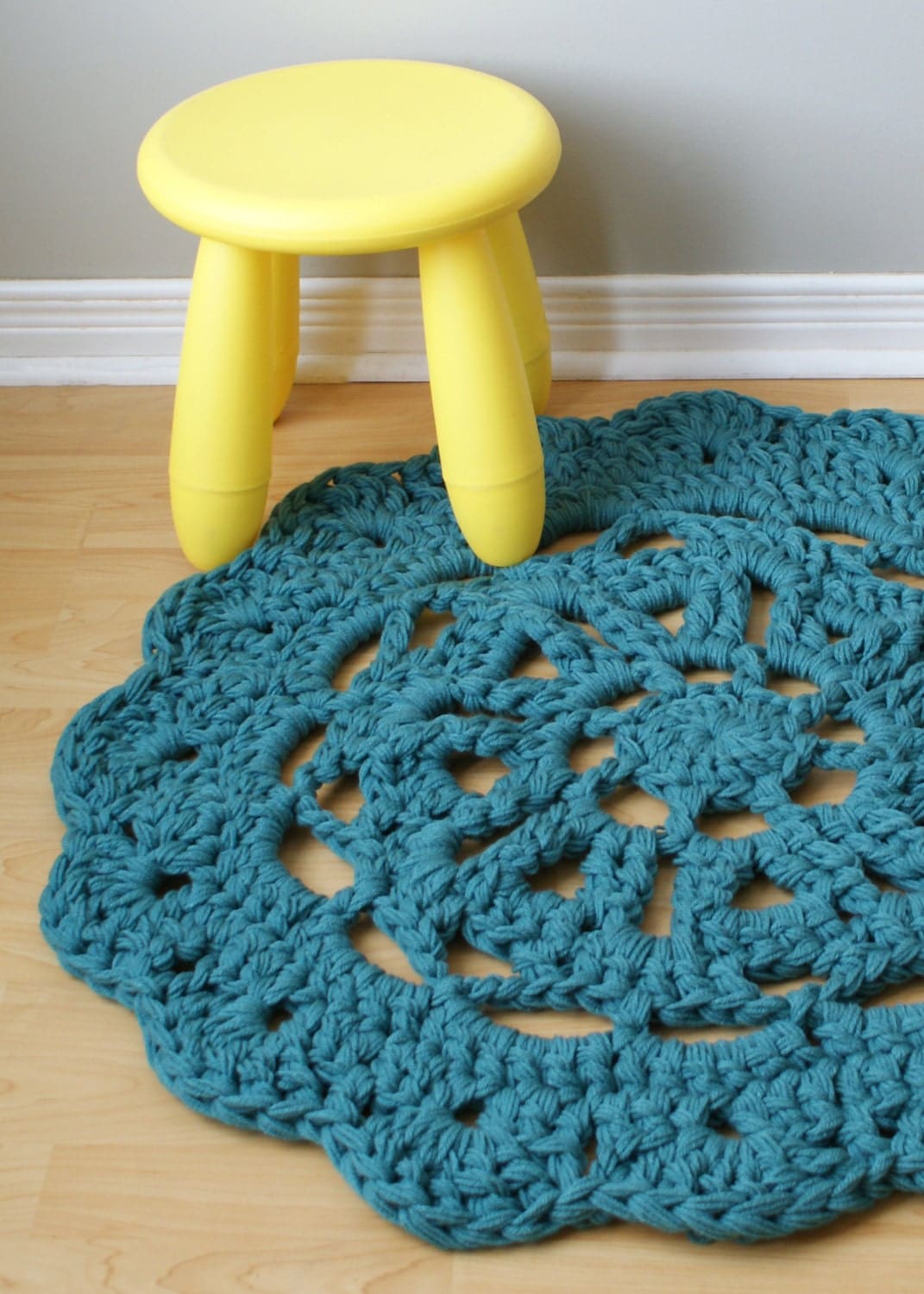 DIY Crochet PATTERN Throw Blanket / Rug Super Chunky Doily 8