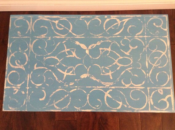 items similar to hand painted vinyl floor mat scroll on etsy items similar to hand painted vinyl floor mat scroll on etsy