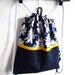 Backpack Drawstring backpack Blue flower backpack Denim backpack Lined backpack Recycled backpack Canvas backpack Women girl backpack
