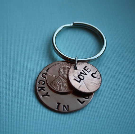 PERSONALIZED 2 penny keyring copper keychain by TiffysLove on Etsy