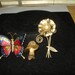 Mushroom, Flower and Butterfly Brooch/pin