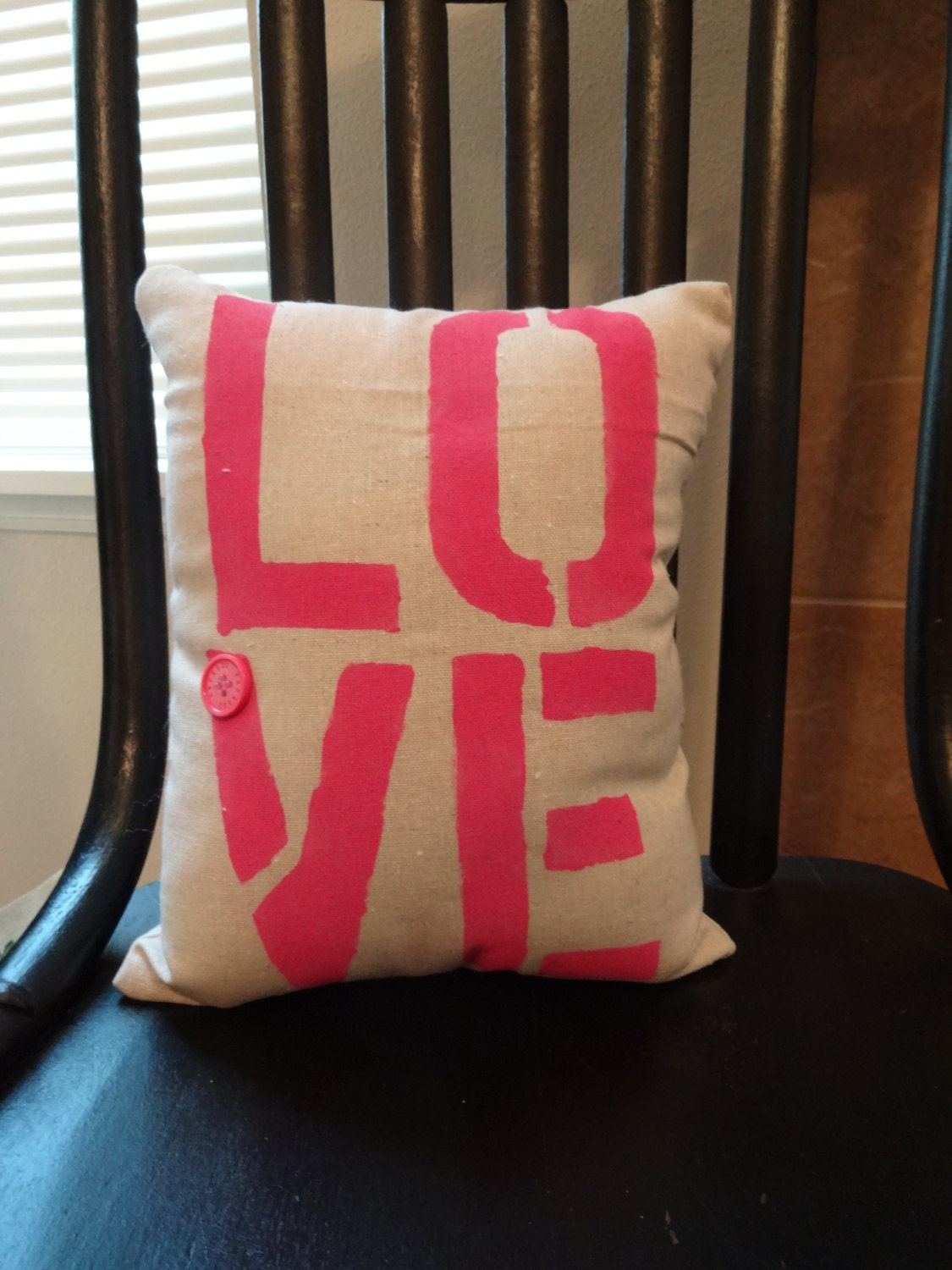 Pink Love Pillow by loveandgrey on Etsy