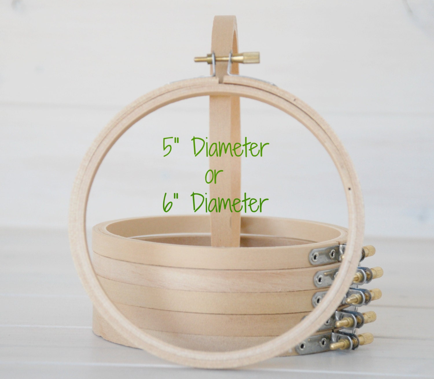 6 pack 5 or 6 Wooden Embroidery Hoop