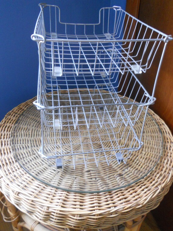 Vintage Stacking Wire Letter Desk Trays by TheIndustrialist