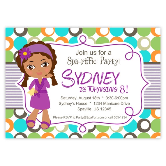 Girl Spa Invitations Birthday Party 10