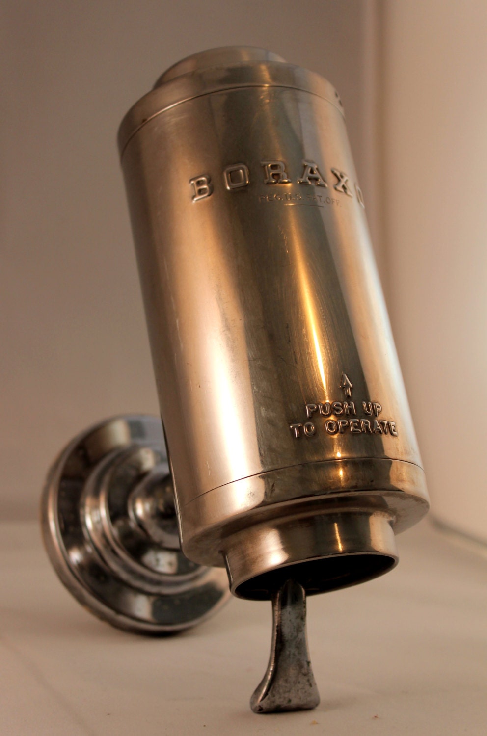 Vintage Chrome Boraxo Soap Dispenser