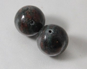 16mm Round Red Green Garnet Semi Precious Beads