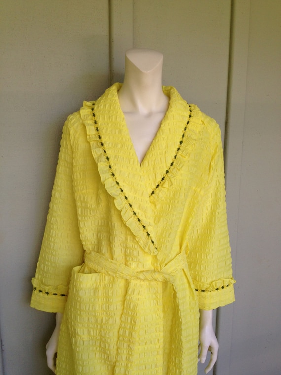 1970's Yellow Cotton Vintage Robe by PupukeaGirlVintage on Etsy