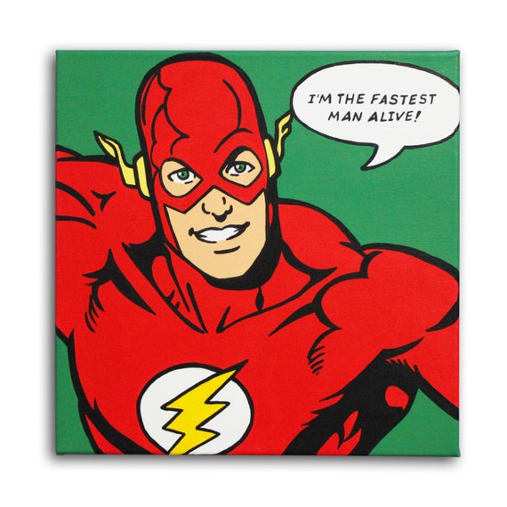 Items similar to The Flash Pop Art Painting on Etsy