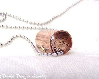 Secret Message personalized girlfriend gift custom hidden inspirational message necklace