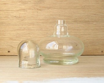Glass alcohol burner, laboratory glass, lab equipment, round glass lamp, scientific accessory
