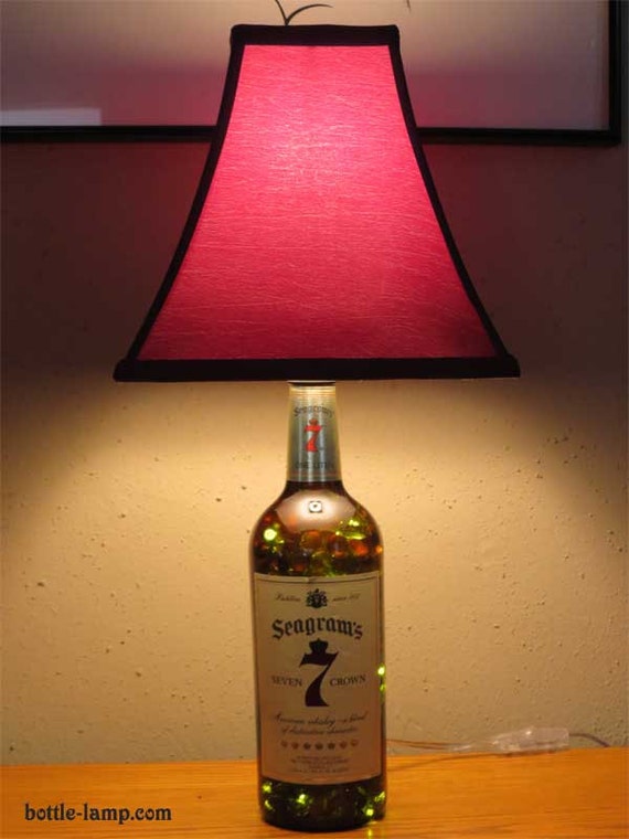 Whiskey Bottle Lamp and Night Light with Lamp Shade
