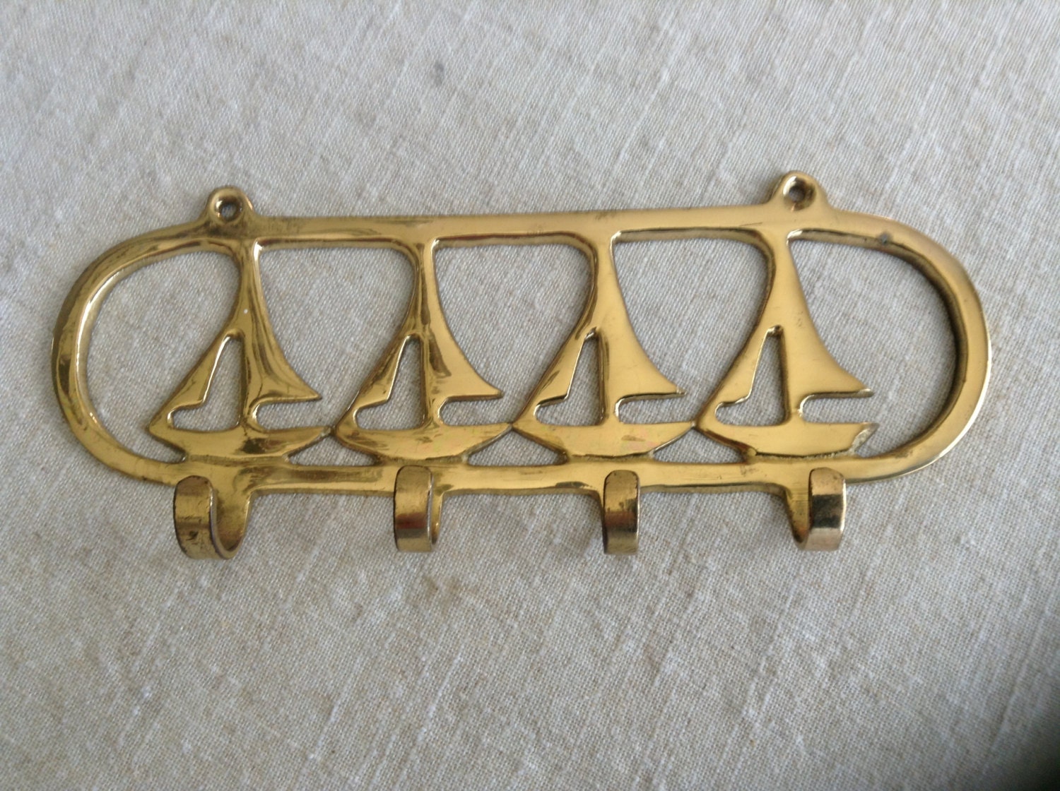 SALE Vintage Brass Key Holder Brass Key Holder Brass