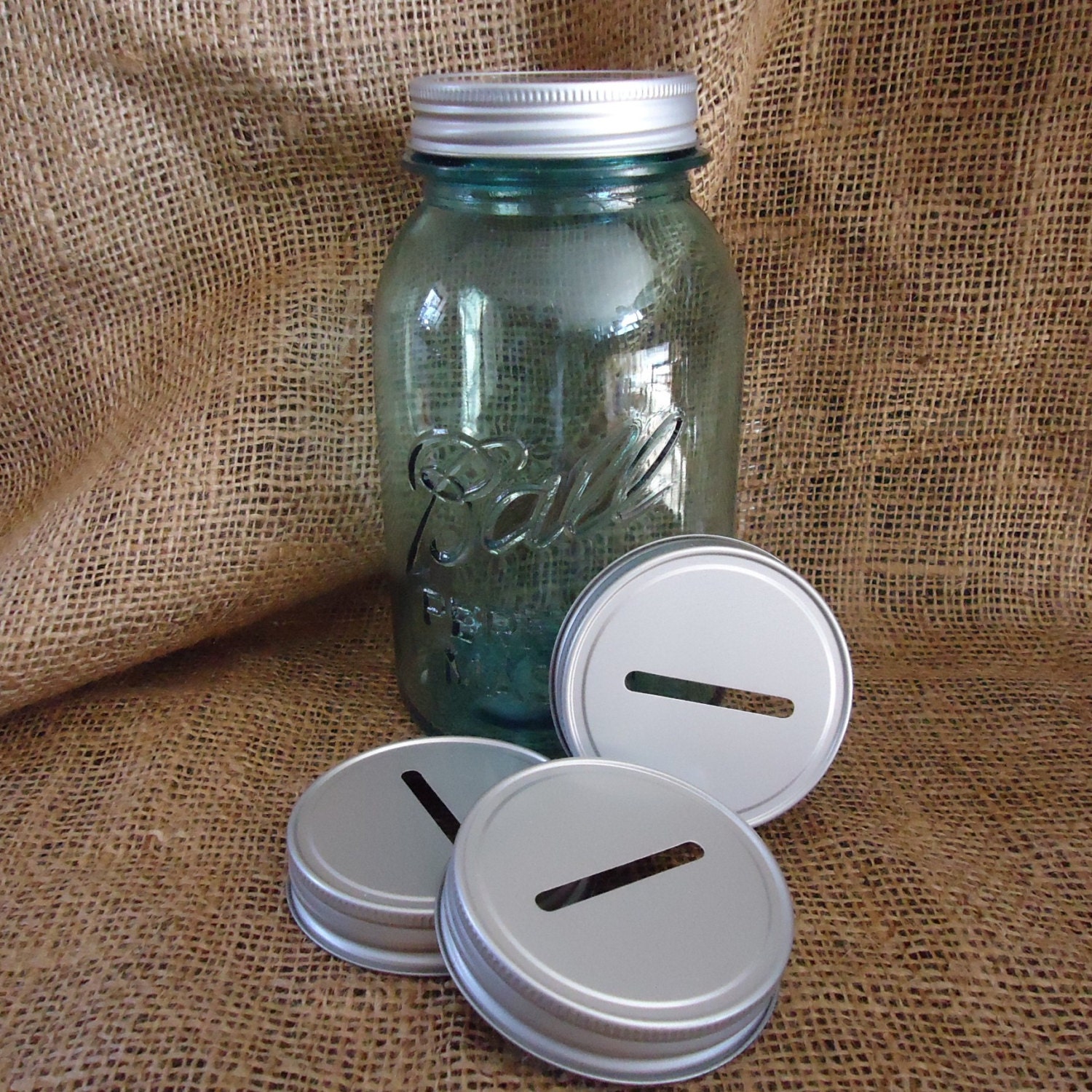 12 donation jar lids Coin Jar Lids fundraisers Mason Jar