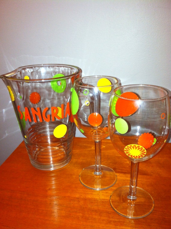 Sangria Pitcher & Glasses Set by jayleecrafty on Etsy