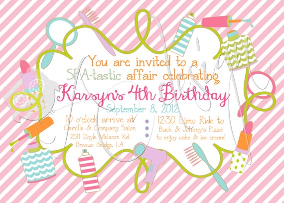 Hair Salon Birthday Party Invitations 5