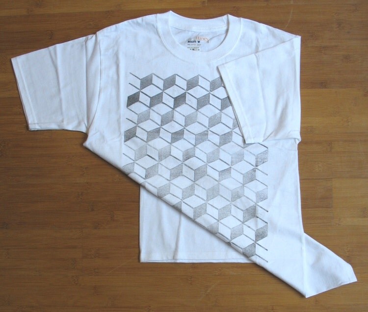 Tshirt 'Blocks' design hand printed unisex by Patternalism
