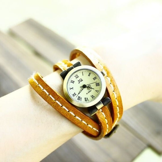 50 sale Woman watch with leather bracelet. by WatchesGifts on Etsy