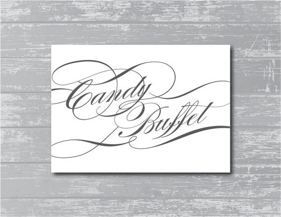 Candy Buffet Printable Sign 5x7" DIY Wedding Classic style