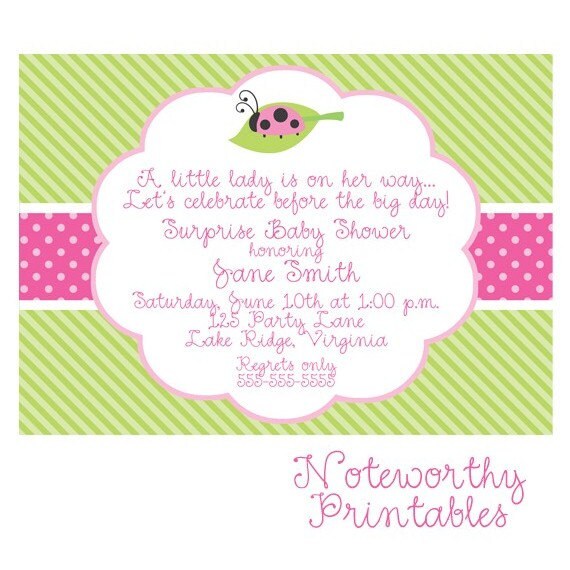 Printable Ladybug Baby Shower Invitation Il_570xn