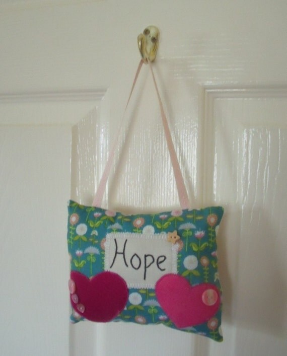 Decorative hanging pillow HOPE Motivational by Fabrilushus on Etsy